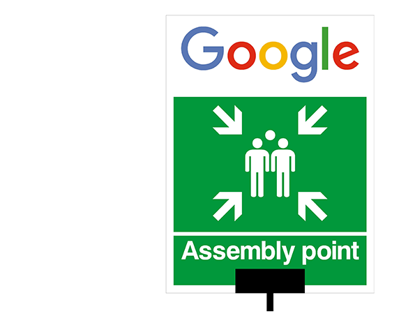 square google assembly point sign